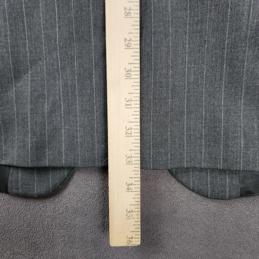 Izod Blazer Mens 44 Long Charcoal Gray Pinstripe 100%‎ Wool Woolmark Suit Jacket